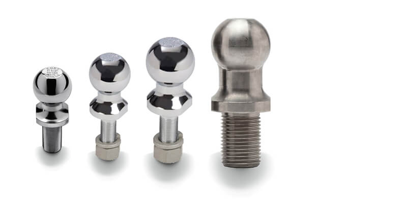 Four standard hitch ball sizes