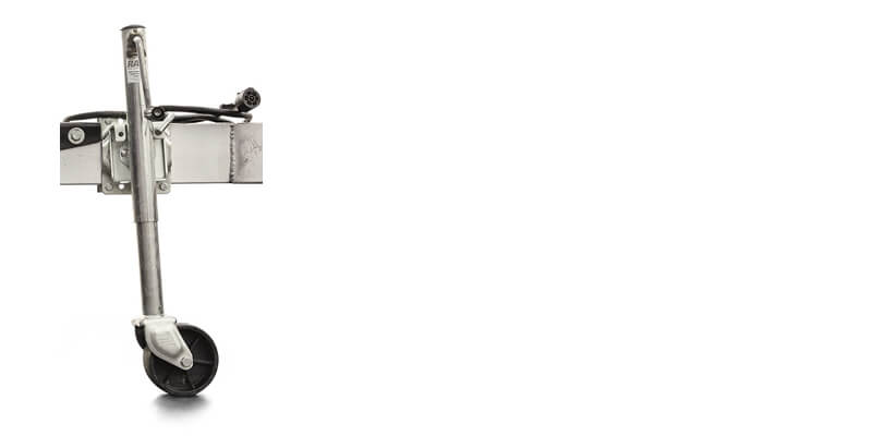 Close-up of trailer jack