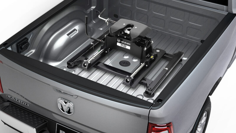 Closeup of fifth-wheel hitch