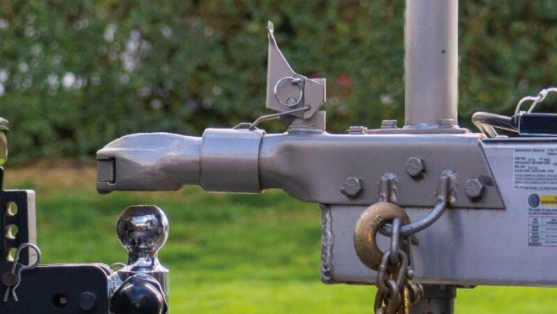 Close-up of trailer coupler